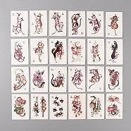Body Art Tattoos, Removable Temporary Tattoos Paper Stickers, Cat Pattern, 7.5x5x0.02cm, 24pcs/bag(DIY-WH0366-59)