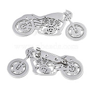 201 Stainless Steel Motorcycle Lapel Pin, Creative Badge for Backpack Clothes, Nickel Free & Lead Free, Stainless Steel Color, 58x28x8mm, Pin: 0.7mm(JEWB-N007-129P)