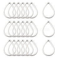 Brass Linking Rings, Teardrop, Silver Color Plated, about 7mm wide, 11mm long, 1mm thick(X-EC0317x11mm-S)