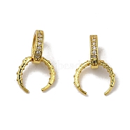 Rack Plating Brass Micro Pave Cubic Zirconia Pinch Bails, Ice Pick Pinch Bails for Pendant Making, Long-Lasting Plated, Cadmium Free & Lead Free, Real 18K Gold Plated, 15x10x2mm, Hole: 5x4mm, Pin: 0.8mm(KK-P246-01G)