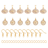 ARRICRAFT DIY Dangle Earring Making Kits, Including 10Pcs 2 Styles Brass Micro Pave Cubic Zirconia Pendants, 20Pcs 304 Stainless Steel Jump Rings and 10Pcs Brass Earring Hooks, Golden, Pendants: 6pcs/style(DIY-AR0001-56)