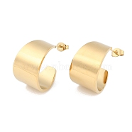 304 Stainless Steel Stud Earrings, Ring, Real 18K Gold Plated, 21x23mm(EJEW-S224-01G-05)