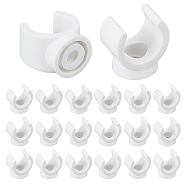 20Pcs PVC Plastic U-Hook Holder, Talon Clamps Pipe Support, White, 21.5x21.5x16.5mm, Hole: 5mm(FIND-GF0003-35C)