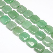Natural Square Green Aventurine Beads Strands, Flat Slice Beads, 20x20x6mm, Hole: 1mm, about 20pcs/strand, 15.74 inch(G-L253-04)