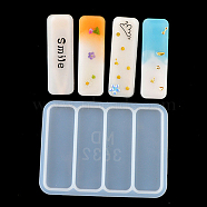 Hair Clip Silicone Molds, Resin Casting Molds, For UV Resin, Epoxy Resin Jewelry Making, Rectangle, White, 100x74x4.5mm, Inner Diameter: 65x21mm(DIY-D046-02)