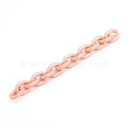 Handmade Opaque Acrylic Cable Chains, Round Ring, Dark Salmon, 19x14x4mm, about 39.37 inch(1m)/strand(AJEW-JB00924-04)