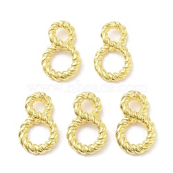 Alloy Pendants, Number 8, Real 18K Gold Plated, 20x12.5x4mm, Hole: 4mm & 7.5mm(FIND-G085-01G)