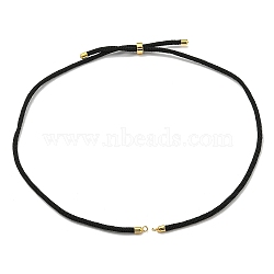 Nylon Cords Necklace Making, with Golden Brass Findings, Long-Lasting Plated, Black, 22~22.8 inch(56~58cm), Hole: 1.7mm(AJEW-P116-03G-12)