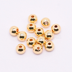 Brass Solid Beads, Rondelle, Real 18K Gold Plated, 6x5.5mm, Hole: 1.6mm(KK-WH0035-17G-B03)