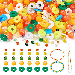 DIY Beads Jewelry Making Finding Kits, Orange, 2~6mm, about 25~33g/bag(DIY-TAC0009-10D)