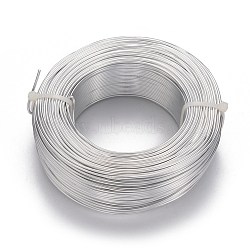 Round Aluminum Wire, Flexible Craft Wire, for Beading Jewelry Doll Craft Making, Silver, 15 Gauge, 1.5mm, 100m/500g(328 Feet/500g)(AW-S001-1.5mm-01)