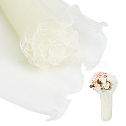 Cloth Flower Bouquet Wrapping Mesh Paper, Bouquet Packaging Paper Wrinkled Wavy Net Yarn, for Valentine's Day, Wedding, Birthday Decoration, Beige, 275x0.8mm(SENE-WH0003-07B)