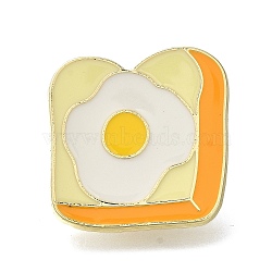 Food Theme Enamel Pins, Alloy Brooches for Backpack Clothes, Toast, 24.5x24mm(JEWB-Q009-05E)