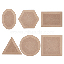 6Pcs 6 Style MDF Wood Ceramic Clay Craft Mold Set, Tan, 97~138x96~136x15mm, 1pc/style(DIY-WH0430-537)