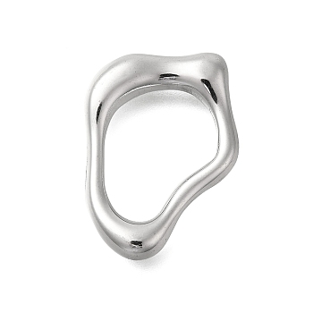 304 Stainless Steel Linking Rings, Irregular Oval Link, Stainless Steel Color, 24x17.5x4mm