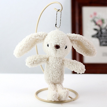 Cartoon PP Cotton Plush Simulation Soft Stuffed Animal Toy Rabbit Pendants Decorations, for Girls Boys Gift, White, 220mm