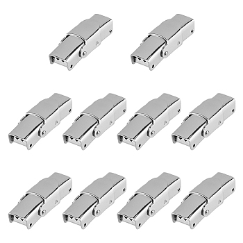 10Pcs 201 Stainless Steel Watch Band Clasps, Rectangle, Stainless Steel Color, 26x9.5x7mm