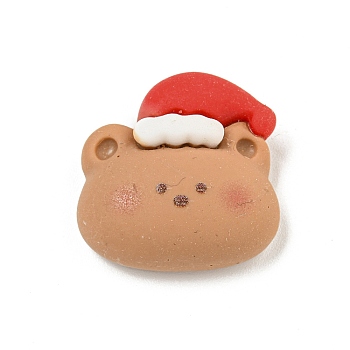 Christmas Theme Opaque Resin Decoden Cabochons, Bear, 20x20x8mm