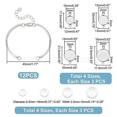 Kit de fabrication de bracelet à maillons ronds plats unicraftale avec dôme vierge(DIY-UN0004-59)-4