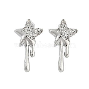 Clear Star Cubic Zirconia Stud Earrings