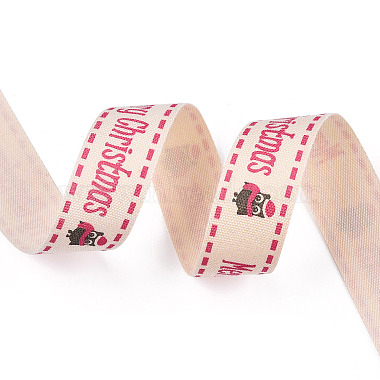 Single Face Printed Merry Christmas Cotton Ribbons(SRIB-T009-01D)-3