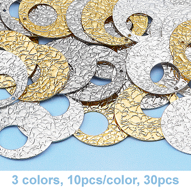 Fingerinspire 30pcs 3 couleurs protection de l'environnement galvanoplastie pendentifs en laiton(KK-FG0001-03)-4