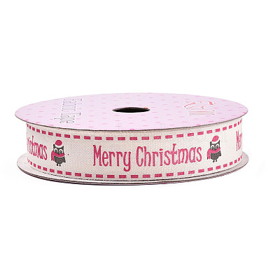 Single Face Printed Merry Christmas Cotton Ribbons(SRIB-T009-01D)-2