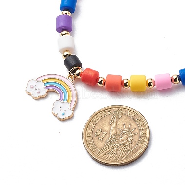 Rainbow Alloy Enamel Pendant Necklaces for Women(NJEW-JN03991)-3