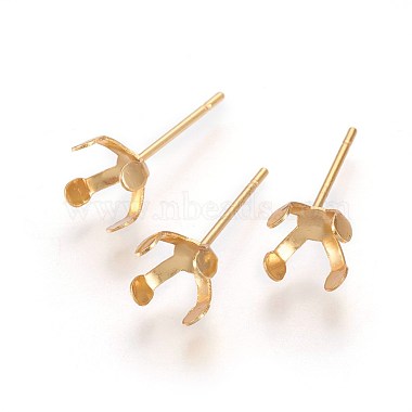 Golden Stainless Steel Stud Earrings