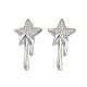 Brass Clear Cubic Zirconia Stud Earrings for Women(EJEW-D280-03P-02)-1