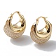 Crystal Rhinestone Beaded Double Horn Thick Hoop Earrings(EJEW-A093-12G)-1