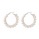Boucles d'oreilles créoles perlées enveloppées de fil de perles naturelles pour femmes(EJEW-JE04758-03)-1