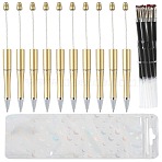 10Pcs ABS Plastic & Iron Ball-Point Pen, Beadable Pen, with 10Pcs Plastic Ballpoint Pen Refills and 10Pcs Zip Top Gift Bag, Pale Goldenrod, 148x12mm(AJEW-FS0001-41B)