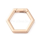 Zinc Alloy Spring Gate Rings, Hexagon, Light Gold, 35x39x5mm, Inner Diameter: 25.5x29mm(FIND-WH0111-350KCG)