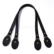 PU Leather Bag Handles, for Bag Straps Replacement Accessories, Black, 63.3x1.7x0.3cm(DIY-S044-009A)
