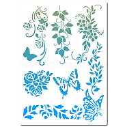 PET Plastic Hollow Out Drawing Painting Stencils Templates, Rectangle, Sunflower Pattern, 300x200mm(DIY-WH0284-011)