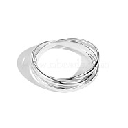 925 Sterling Silver Triple Criss Cross Finger Ring for Women, Silver, 2mm, US Size 9 1/2(19.3mm)(RJEW-M164-04)