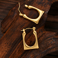 Elegant Gold Plated Fashion Earrings for Women, Unique Design, High Quality, Hoop Earrings, Rectangle(VN0350)