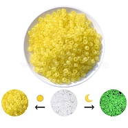 Luminous Acrylic Beads, Glow in the Dark, for DIY Jewelry Accessories, Column, Yellow, 8x6mm, Hole: 3.5mm, about 700pcs/bag(PW-WG47076-02)