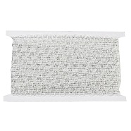 Polyester Lace Trim for Curtain, Home Textile Decor, Silver, White, 1/2 inch(12mm)(OCOR-K007-10A-01)