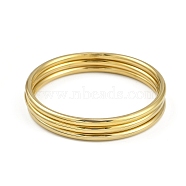 3Pcs Vacuum Plating 201 Stainless Steel Bangles Sets for Women, Golden, Inner Diameter: 2-5/8 inch(6.6cm)(BJEW-F476-05G)