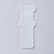Silicone Bookmark Molds, Resin Casting Molds, Bear, White, 94x39x4.5mm, Inner Diameter: 91x37mm(DIY-P001-05A)