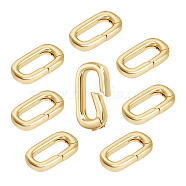 8Pcs Brass Spring Gate Rings, Rectangle, Golden, 18x9.5x3mm(FIND-UN0003-20G)