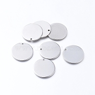 304 Stainless Steel Pendants, Blank Stamping Tag, Flat Round, Stainless Steel Color, 20x1mm, Hole: 1.4mm(EJEW-L238-01A-P)