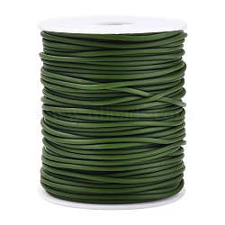 Hollow Pipe PVC Tubular Synthetic Rubber Cord, Wrapped Around White Plastic Spool, Dark Olive Green, 2mm, Hole: 1mm, about 54.68 yards(50m)/roll(RCOR-R007-2mm-32)
