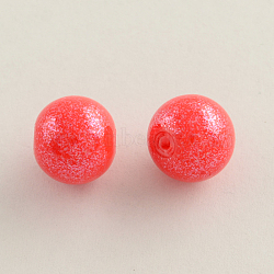 Spray Painted Glass Round Bead Strands, Red, 6mm, Hole: 1.3~1.6mm, about 133pcs/strand, 31.4 inch(DGLA-Q015-6mm-18)