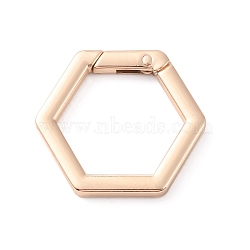 Zinc Alloy Spring Gate Rings, Hexagon, Light Gold, 35x39x5mm, Inner Diameter: 25.5x29mm(FIND-WH0111-350KCG)