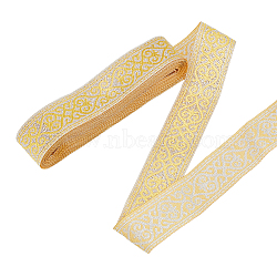 7M Ethnic Style Polyester Flower Jacquard Ribbons, Clothing Sewing, Old Lace, 1-1/4 inch(33mm), about 7.66 Yards(7m)/Bundle(SRIB-WH0011-186C)