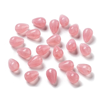 Opaque Acrylic Beads, Teardrop, Pale Violet Red, 12.5x9mm, Hole: 1.4mm