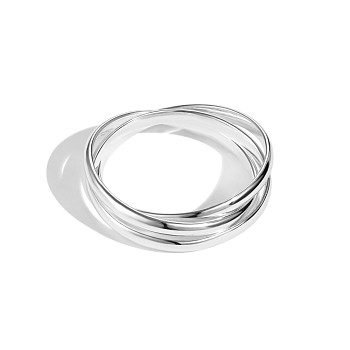 925 Sterling Silver Triple Criss Cross Finger Ring for Women, Silver, 2mm, US Size 9 1/2(19.3mm)